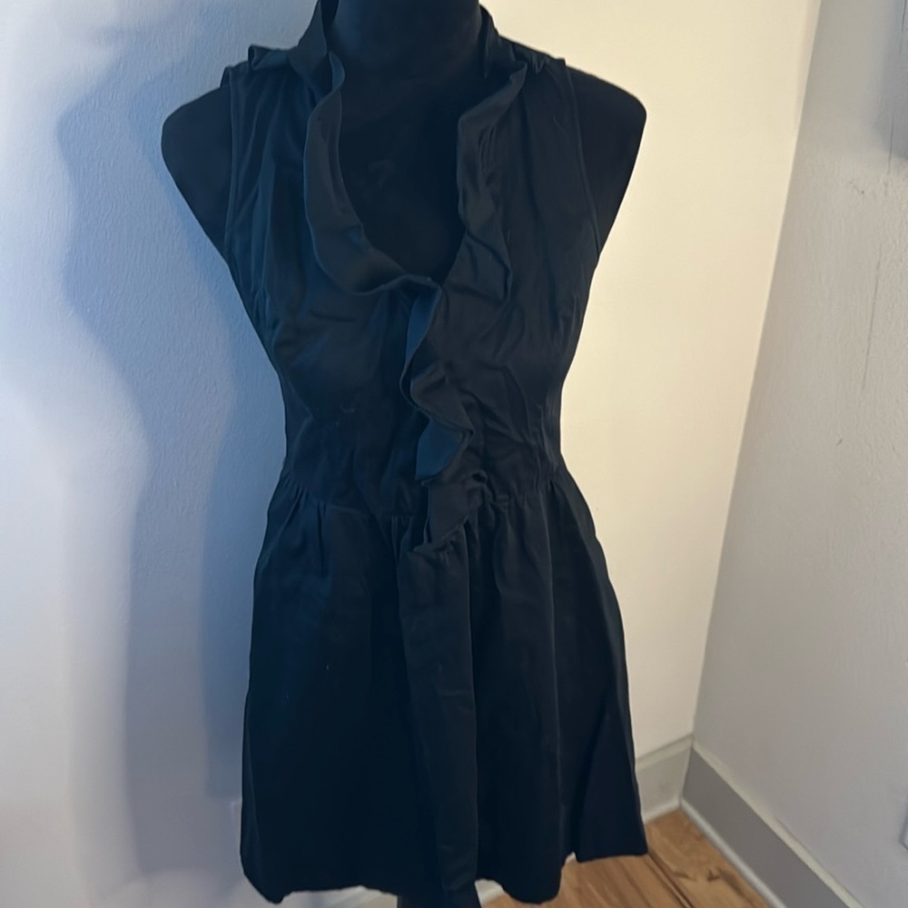 Express black sleeveless ruffle front cotton dress‎ Sz 8